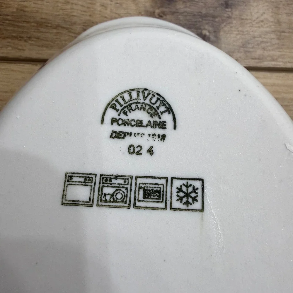 Pillivuyt France‎ White Porcelain Au Gratin Oval Eared Bakers 8oz Set 2 24 03 23